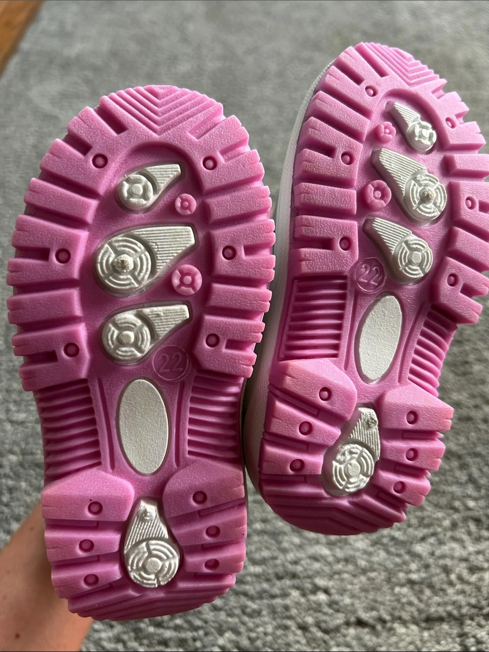 Kids Pink Snowflake Faux-Fur Lined Winter Boots